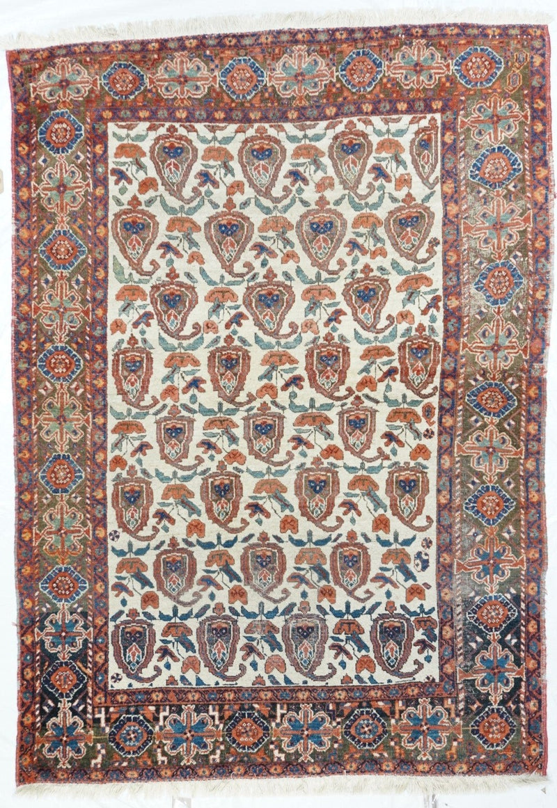 Antique Beige Afshar Rug 4'4'' x 6'1''
