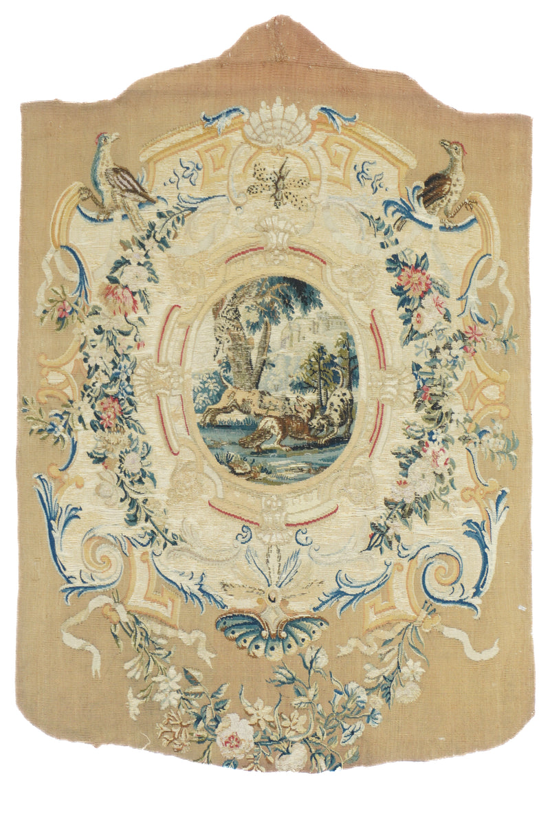 Antique France French Tapestry 2' x 3'