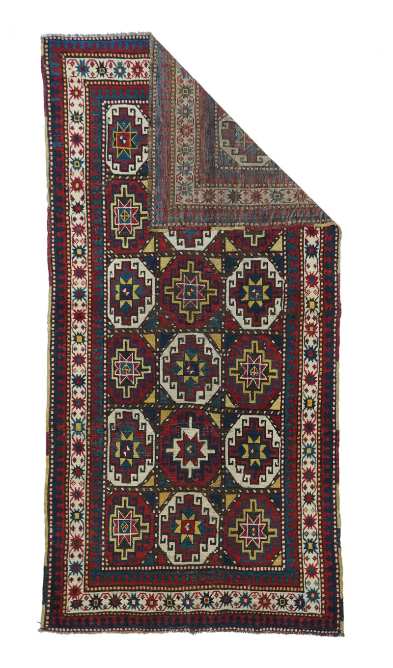 Antique Kazak  Rug 4' x 7'8''