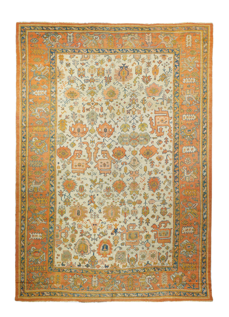 Antique Turkish Oushak Rug 9'0'' x 13'5''