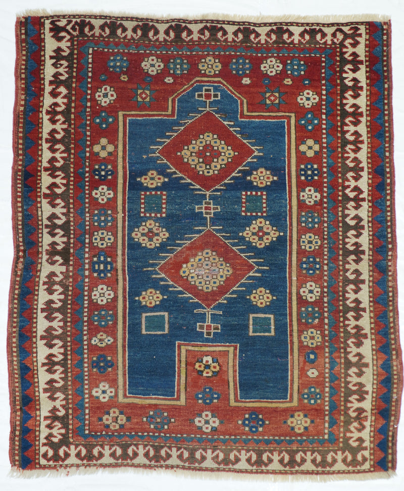 Antique Fachralo Kazak Rug 3'4'' x 3'9''