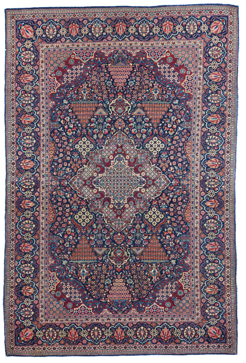 Antique Kashan Dabir Rug 4'4'' x 6'8''