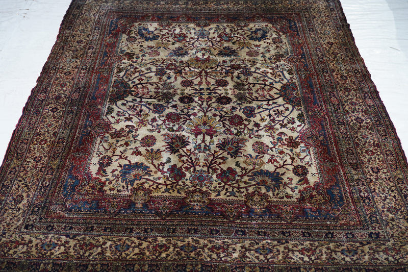 Antique Silk Senneh Rug 4'9'' x  6'4''