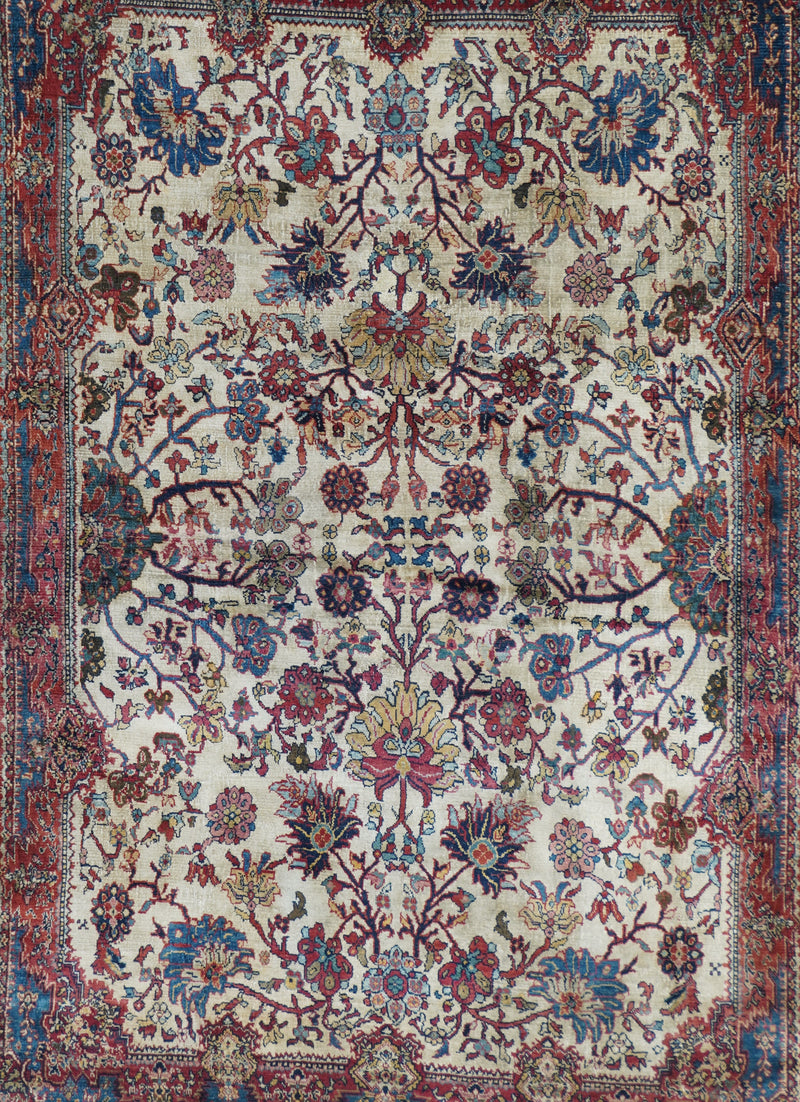 Antique Silk Senneh Rug 4'9'' x  6'4''