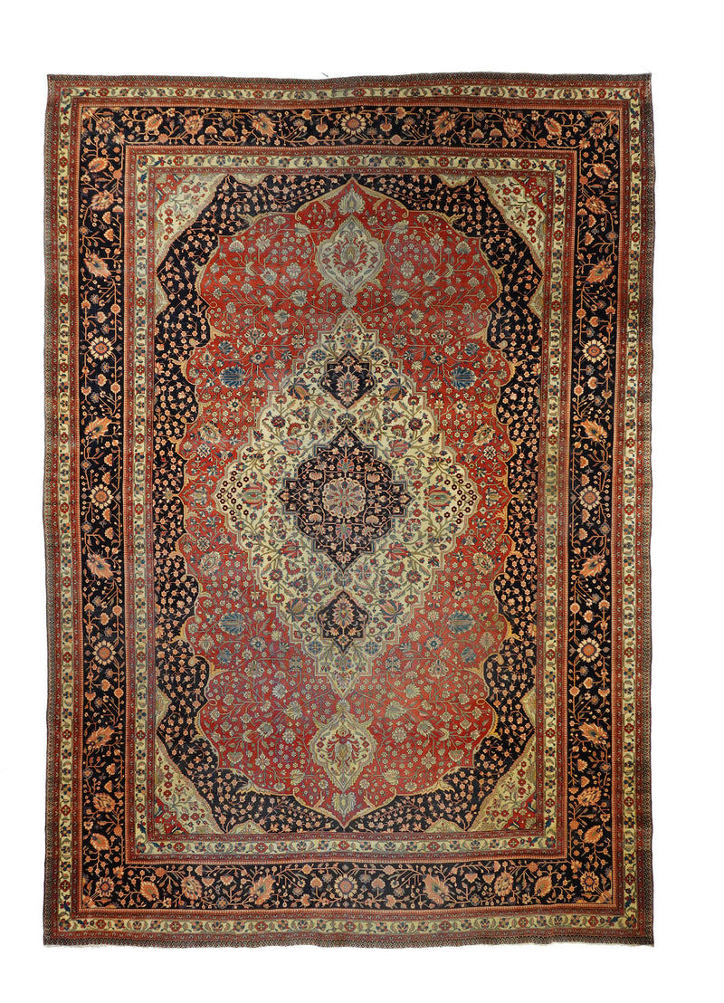 Antique Kashan Rug 9' x 12'6''