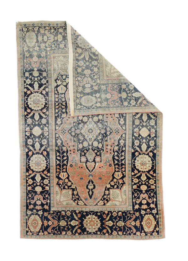 Antique  Kashan Rug 4'1'' x 6'3''