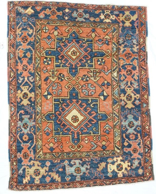 Antique Heriz Rug 3'3'' x 4'2''