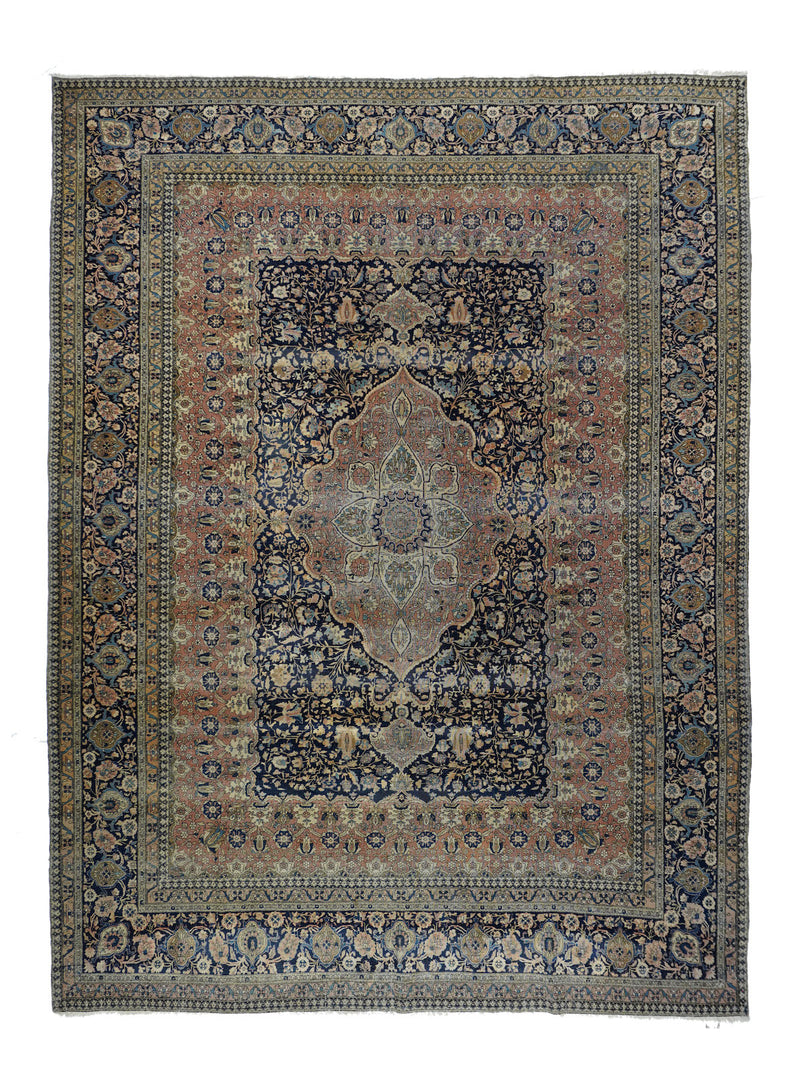 Antique Mohtasham Kashan Rug 7'8'' x 10'4''
