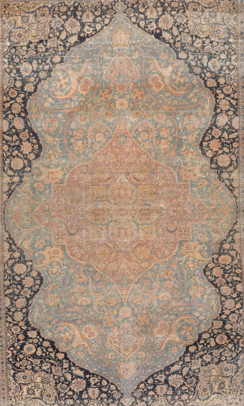 Antique Mohtasham Kashan Rug 7'6'' x 10'9''