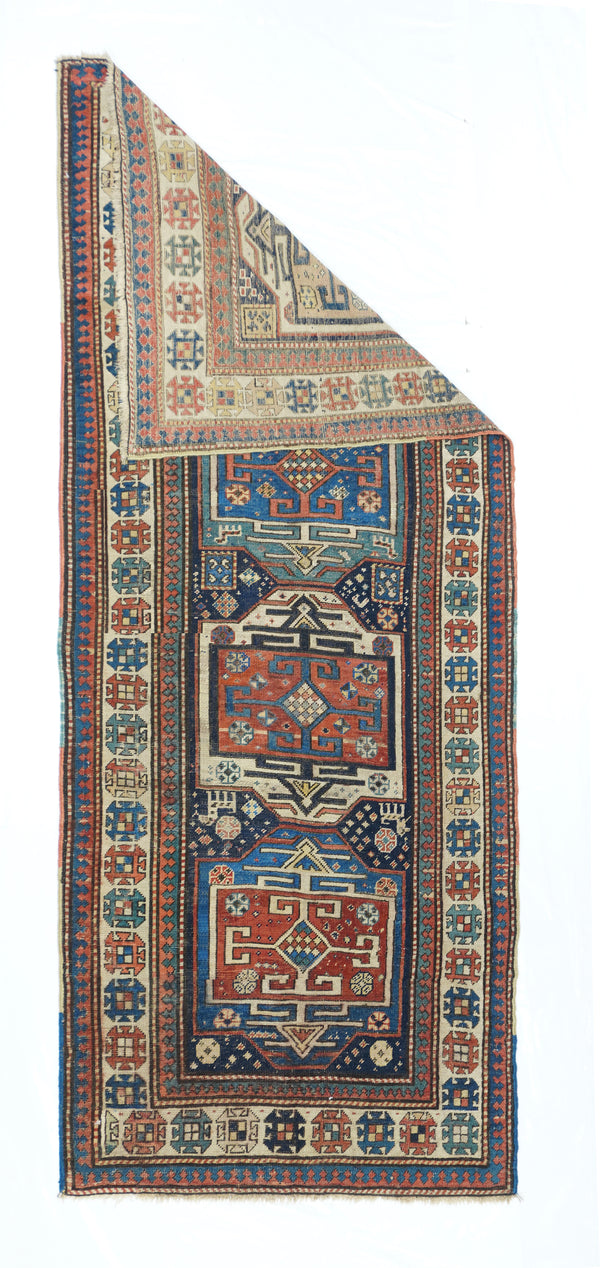 Antique Kazak Rug 3'1'' x 7'7''