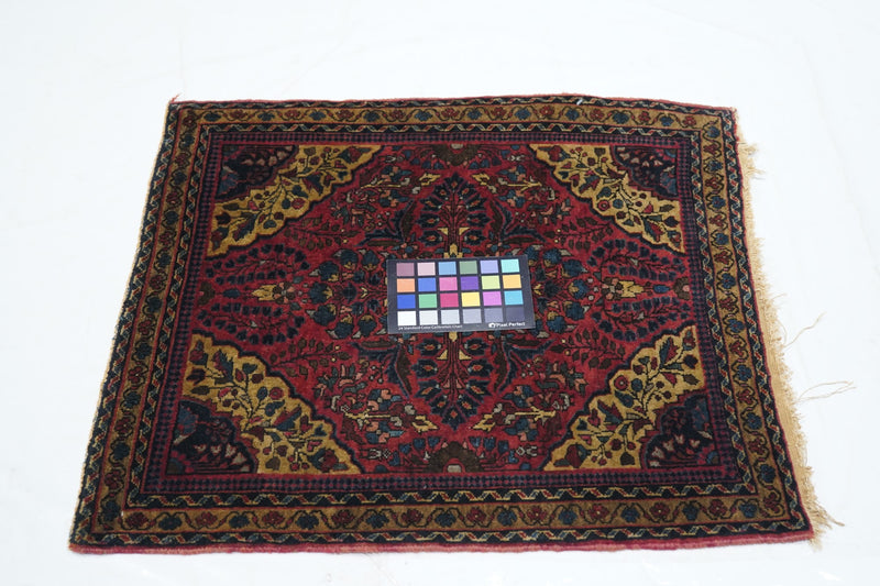 Antique Sarouk Rug 2' x 2'2''