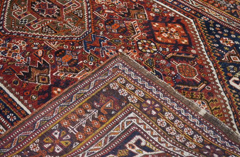 Antique Tribal Ghashgai Rug 5'5'' x 8'6''