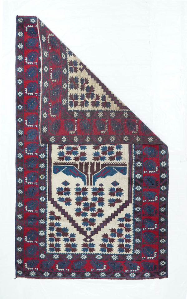 Vintage Afghan Rug 3'9'' x 6'