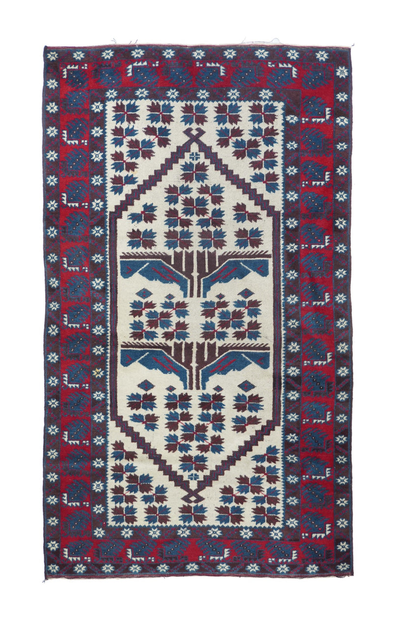 Vintage Afghan Rug 3'9'' x 6'