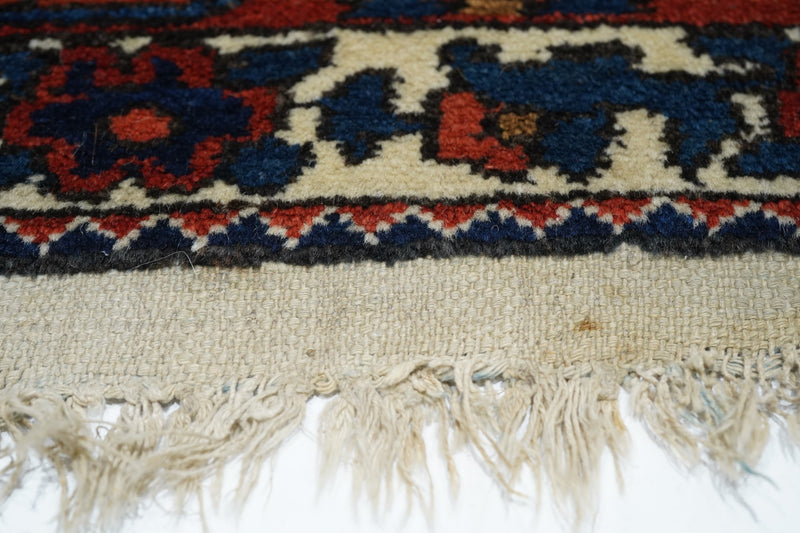 Antique Wool on Cotton Rug 6'4'' x 9'6''.