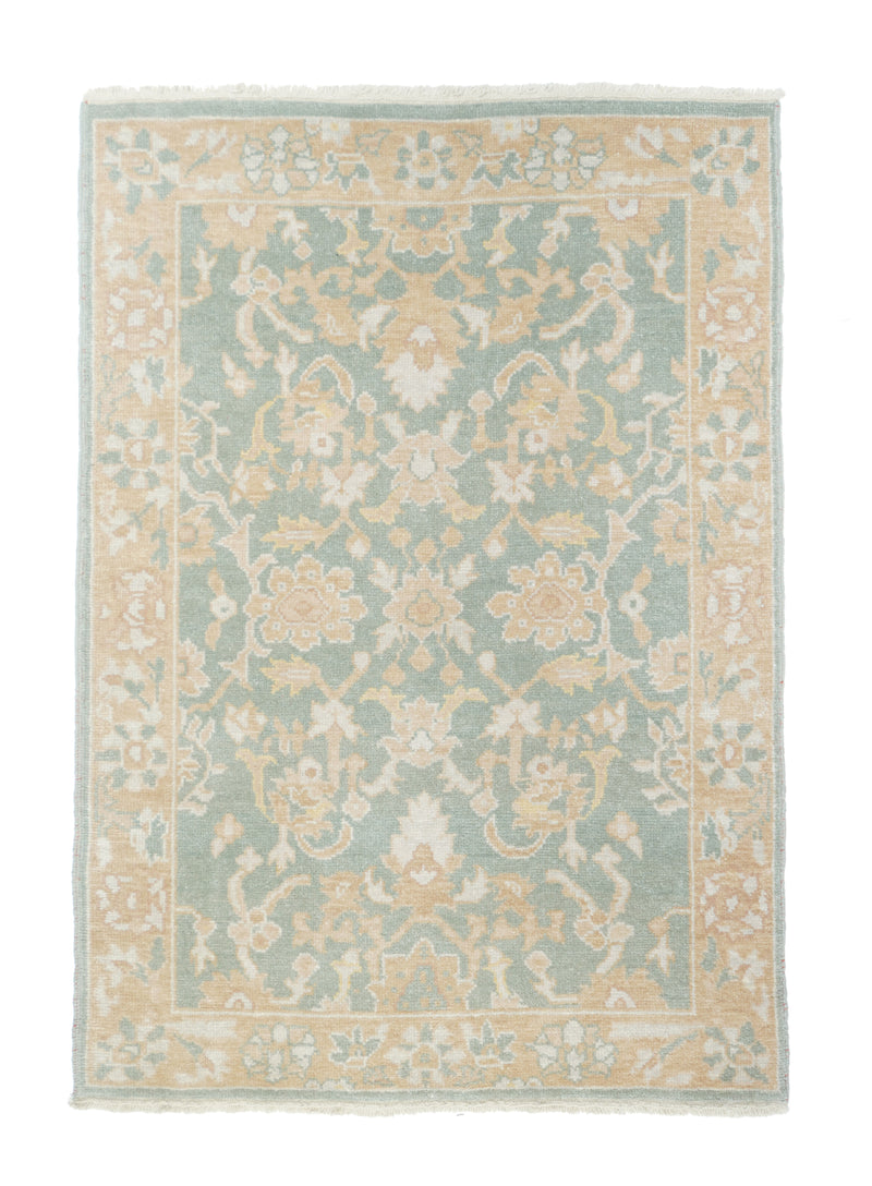 Turkish Oushak Wool on Cotton 4'1'' x 6'1''