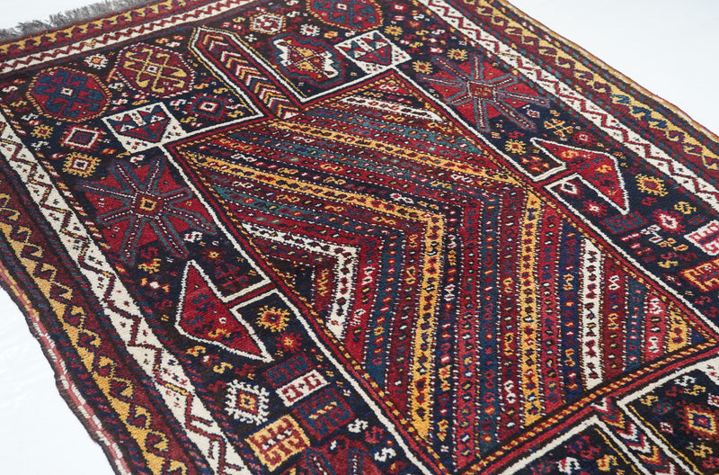 Antique Kashkai Shiraz Rug 4'8'' x 7'