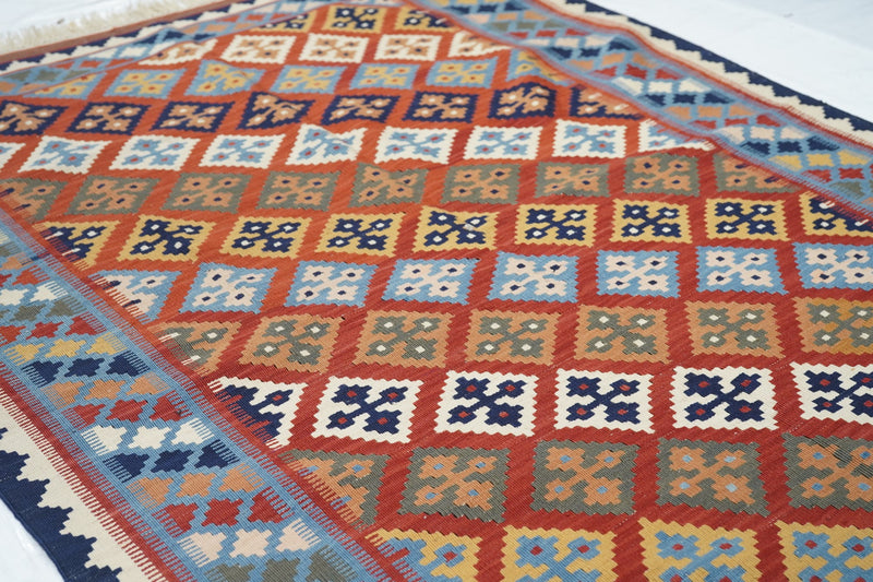 Turkish Kilim Wool on Wool 3'10'' x 5'6''