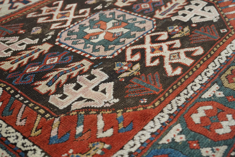 Antique Kazak Rug 4' x 9'5''