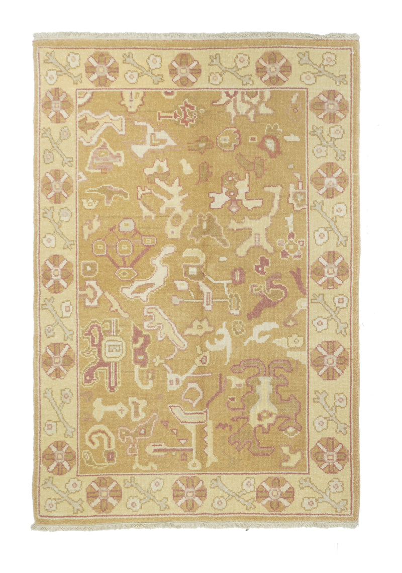 Turkish Oushak Wool on Cotton 4'1'' x 6'1''
