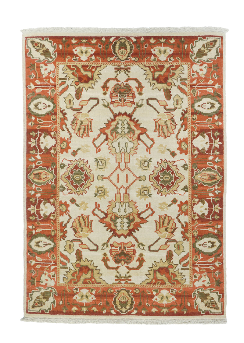 Turkish Oushak Wool on Cotton 4'1'' x 6'1''