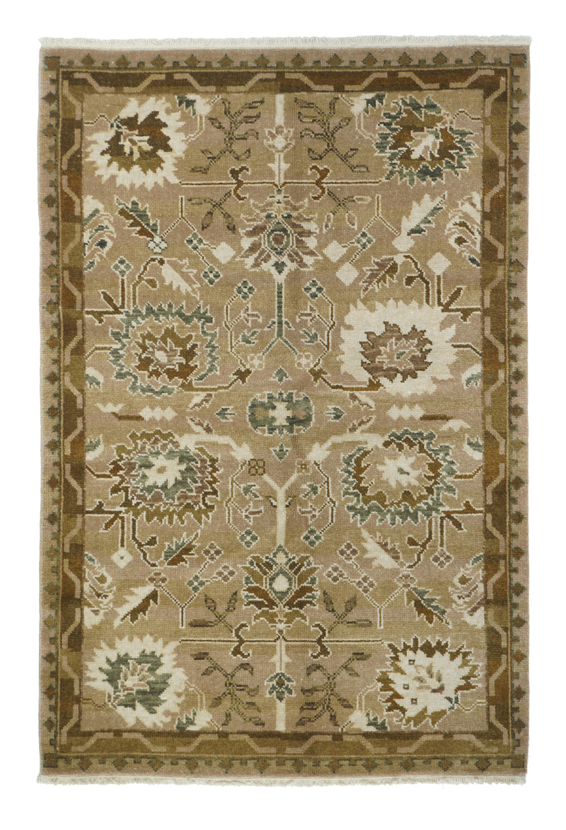 Turkish Oushak Wool on Cotton 4'1'' x 6'1''