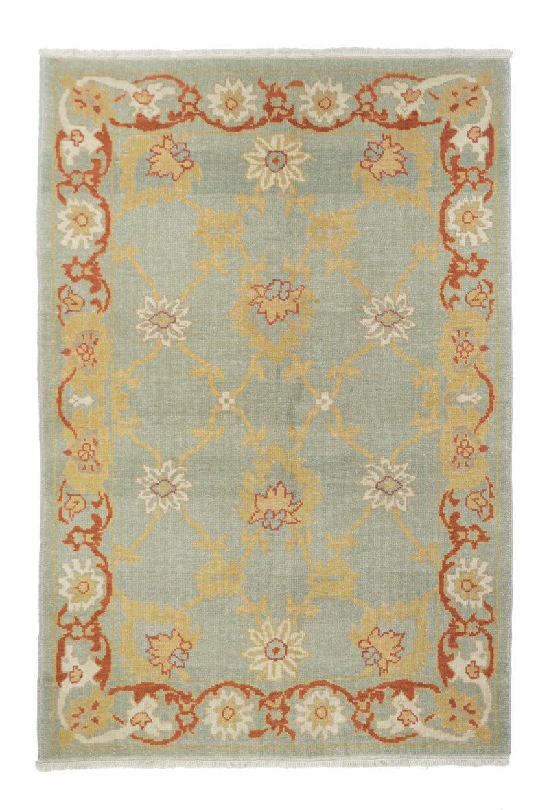 Turkish Oushak Wool on Cotton 4'1'' x 6'1''