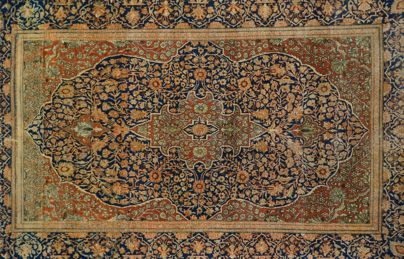 Antique Kashan Rug 4'3'' x 6'9''