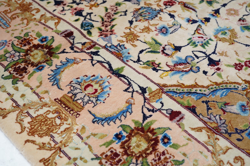 Persian Tabriz Wool & Silk on Silk 5' x 8'