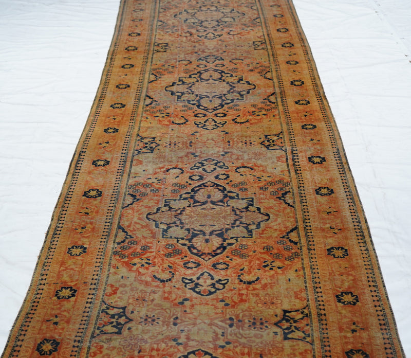 Antique Kashan Rug 3'1'' x 12'10''