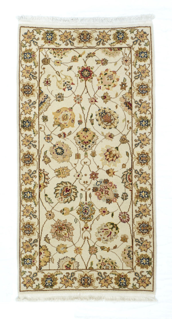 Tabriz Wool & Silk on Cotton 2'x4'