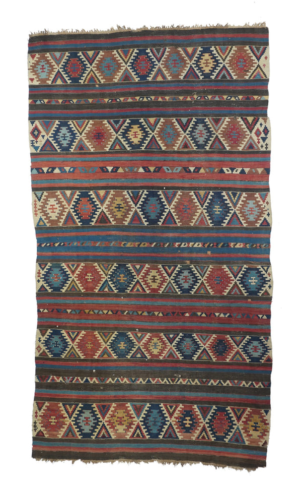 Russia Caucasian Kilim Wool on wool 5'9''x10'5''