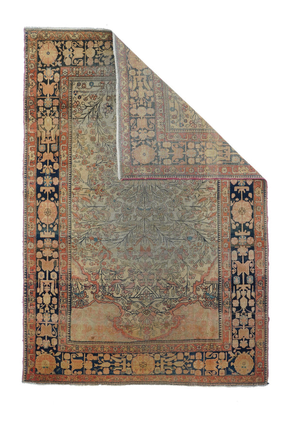 Antique Mohtasham Kashan Rug 4'6'' x 6'6''
