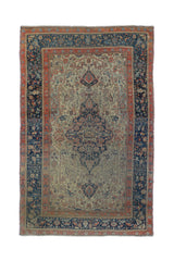 Antique Mohtasham Kashan Rug 4'5'' x 6'10''