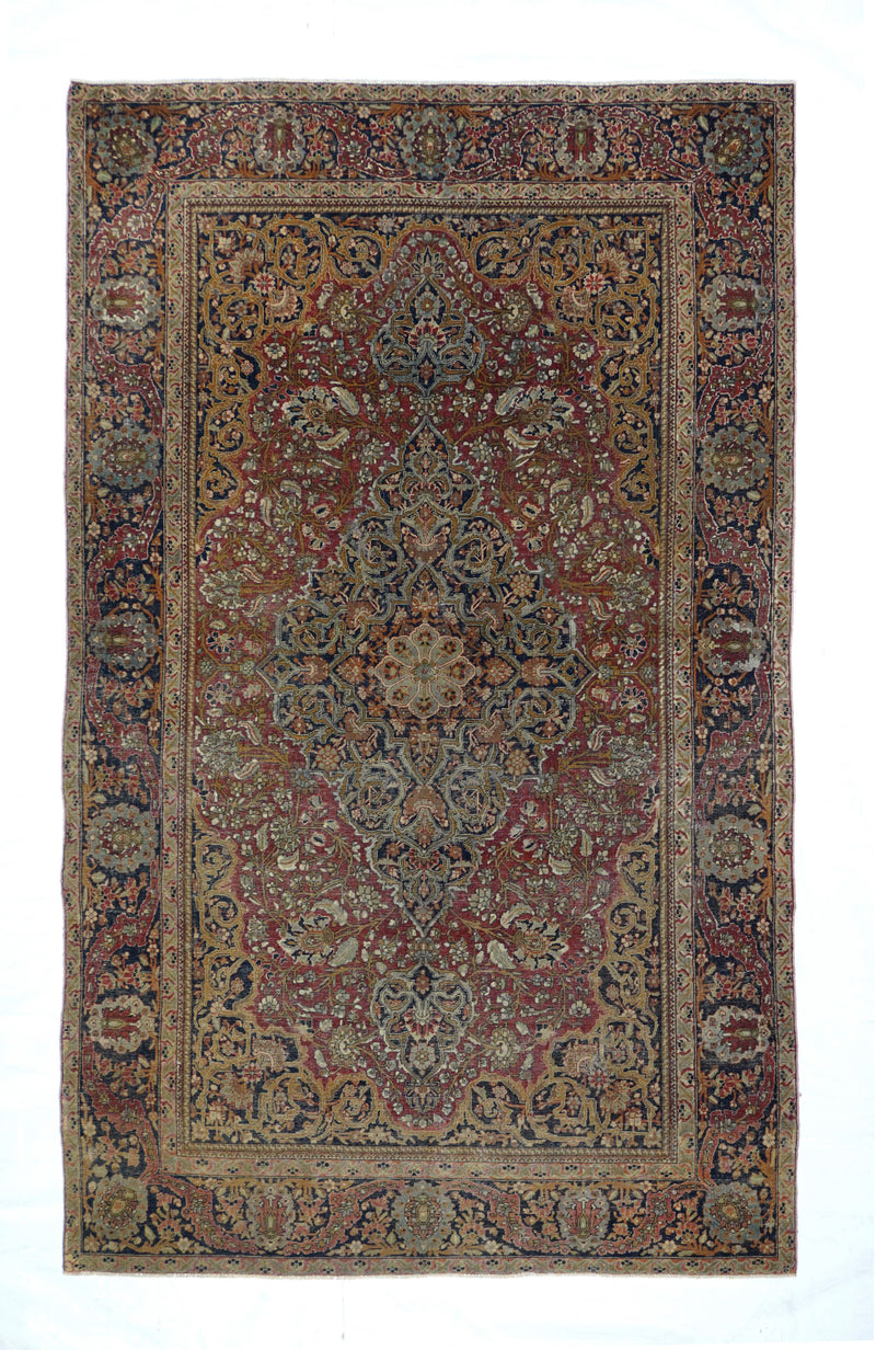 Antique Mohtasham Kashan Rug 4'2'' x 6'9''.