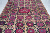 Antique Uzbekistan Suzani Textile Rug 6'2'' x 9'9''