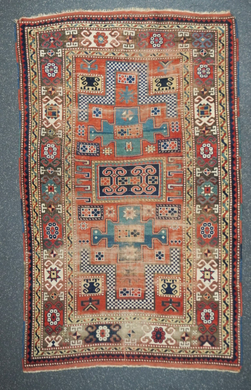 Antique Kazak Rug 4'6'' x 7'2''