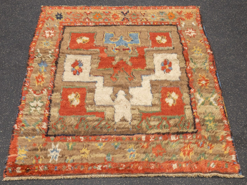 Antique Turkish Rug 3'6'' x 4'11''