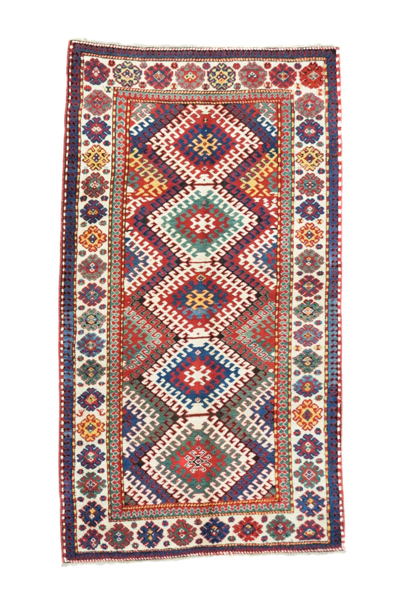 Antique Kazak Borcholo Rug 4'10'' x 8'8''