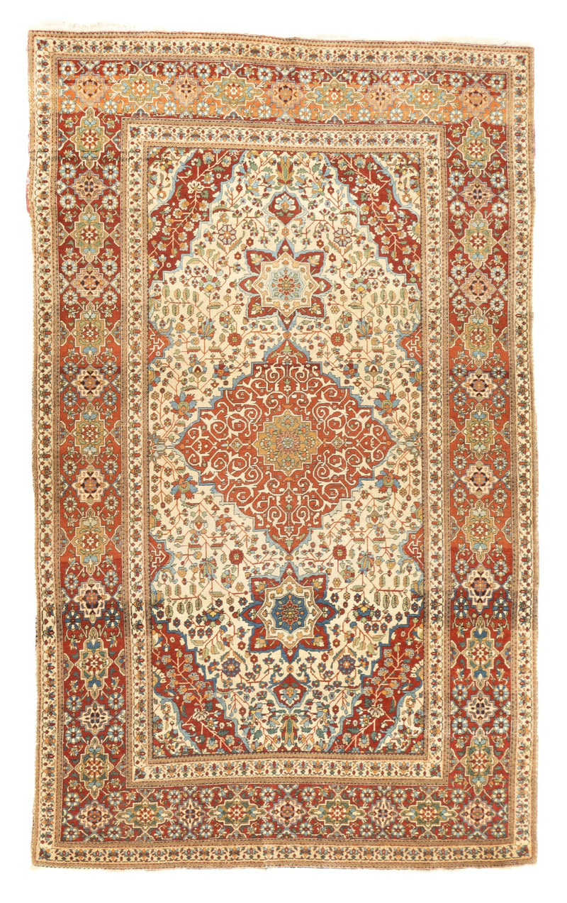 Antique Mohtasham Kashan Rug 4'5'' x 7'3''