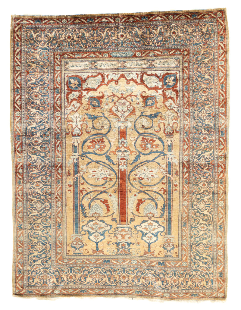 Antique Heriz Rug 4'6'' x 5'11''