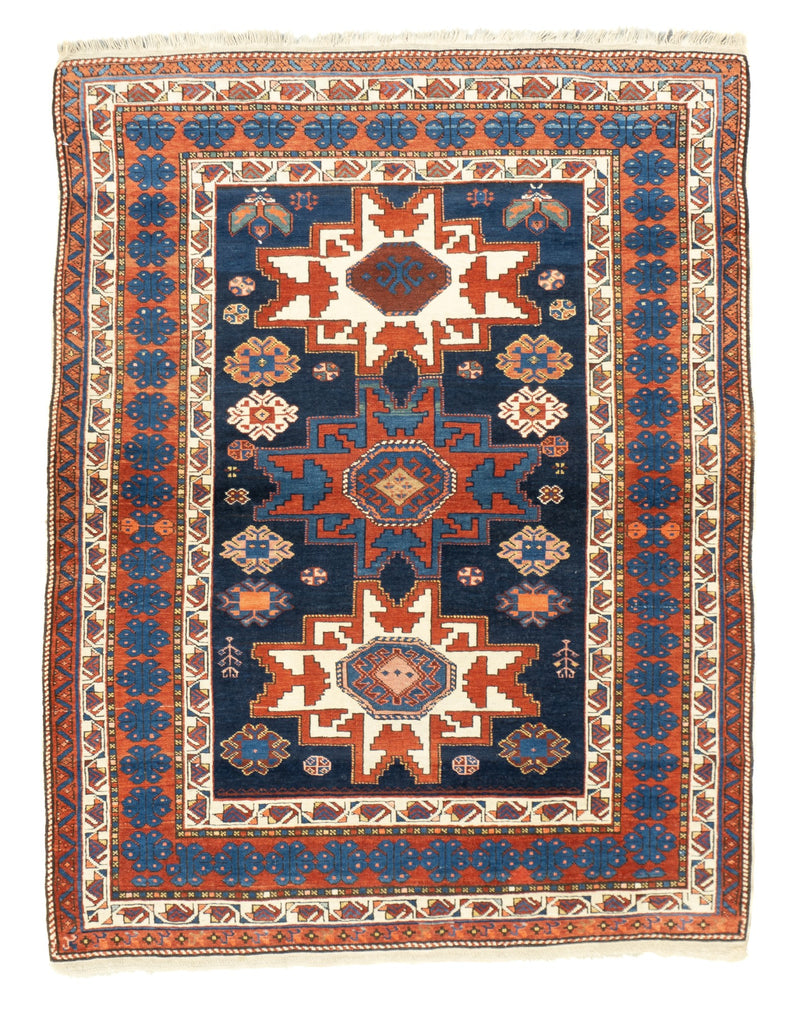Caucasus Lezgi Wool on Cotton 3'8''x4'9''