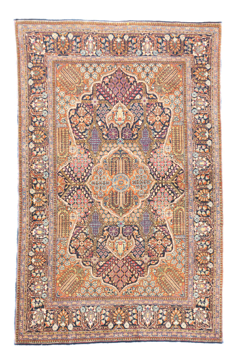 Antique Dabir Kashan Rug 4'5'' x 6'10''