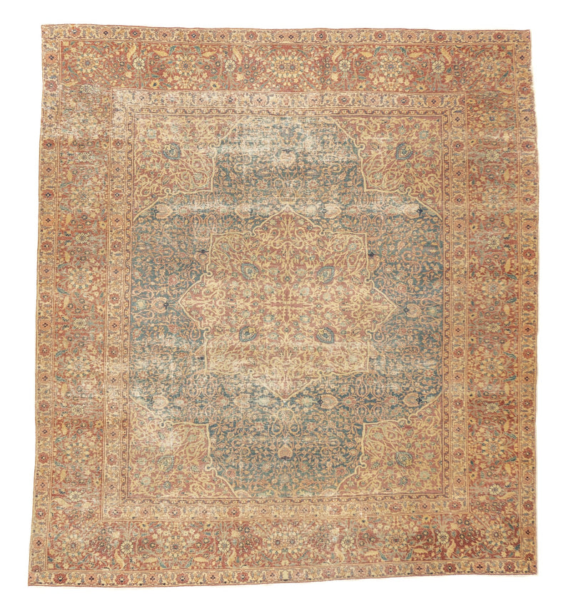 Antique Lavar Kerman Rug 7' x 7'8''