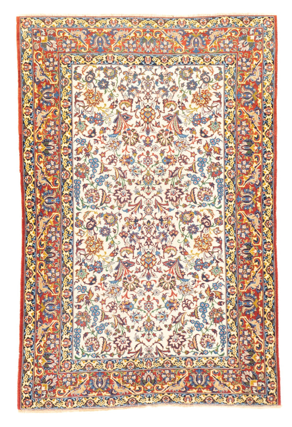 Persia Isfahan Wool On Silk 3'5''x5'2''