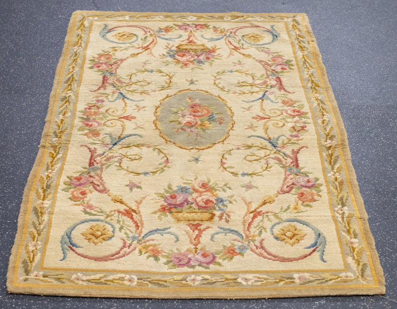 Antique French Aubusson Rug 3'1'' x 5'3''