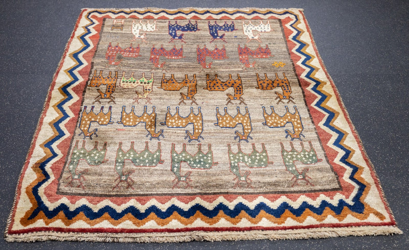 Vintage Gabbeh Rug 4'8'' x 6'5''