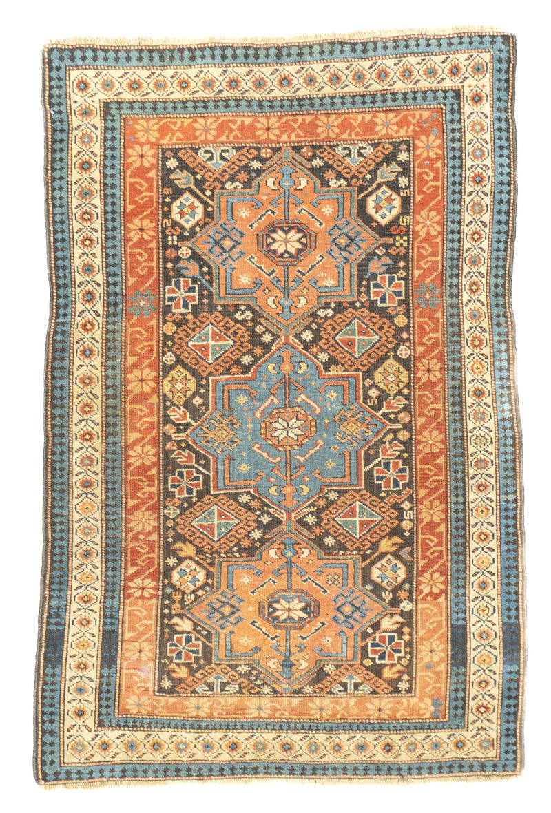 Antique Caucasian Kuba Rug 3'2'' x 4'9''