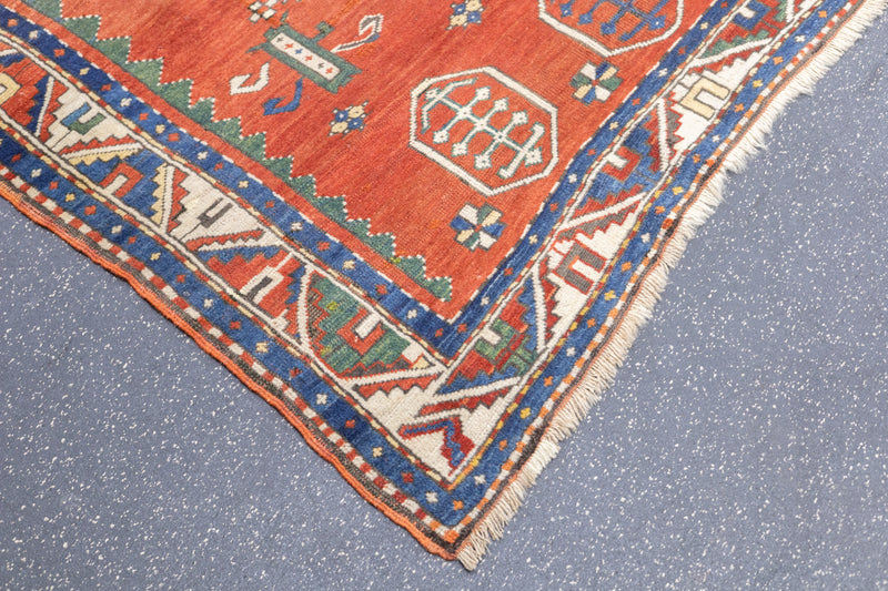 Antique Kazak Rug 4'3'' x 5'7''