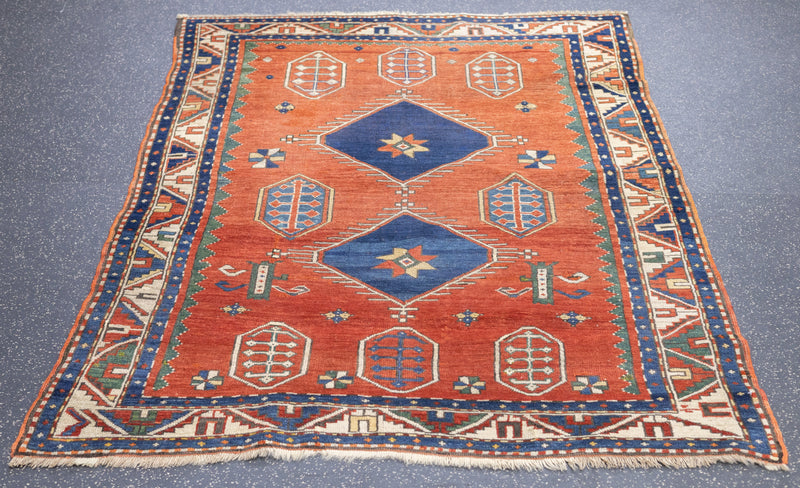 Antique Kazak Rug 4'3'' x 5'7''